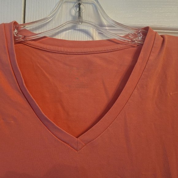 Calvin Klein Orange Performance V-Neck T-Shirt M - Picture 3 of 6